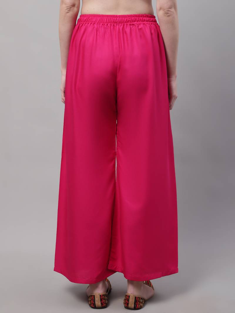 Pack of 2 Women Flared Rayon Palazzo