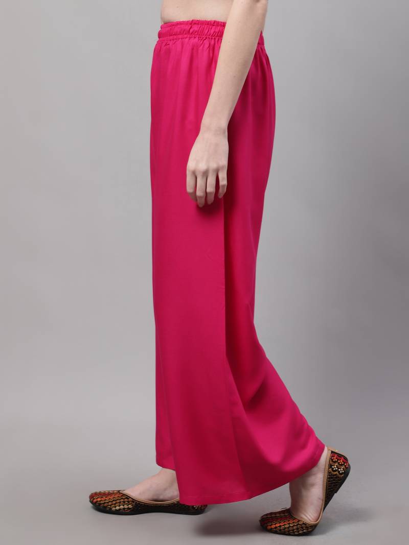 Pack of 2 Women Flared Rayon Palazzo