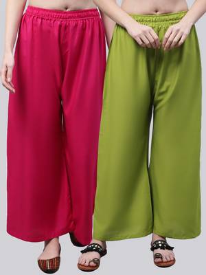 Pack of 2 Women Flared Rayon Palazzo 1