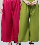 Pack of 2 Women Flared Rayon Palazzo
