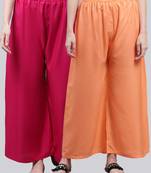 Pack of 2 Women Flared Rayon Palazzo