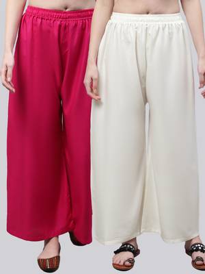 Pack of 2 Women Flared Rayon Palazzo 1