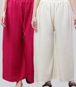 Pack of 2 Women Flared Rayon Palazzo