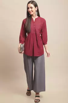 Pack of 2 Women Flared Rayon Palazzo