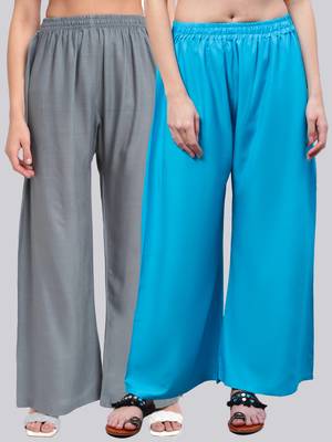 Pack of 2 Women Flared Rayon Palazzo 1