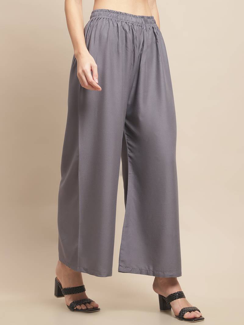 Pack of 2 Women Flared Rayon Palazzo