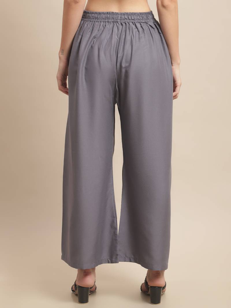 Pack of 2 Women Flared Rayon Palazzo