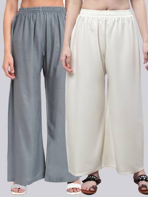 Pack of 2 Women Flared Rayon Palazzo 1
