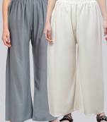 Pack of 2 Women Flared Rayon Palazzo