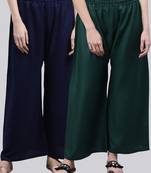 Pack of 2 Women Flared Rayon Palazzo