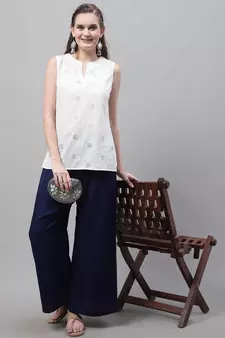 Pack of 2 Women Flared Rayon Palazzo