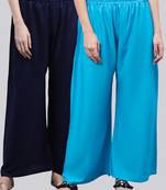 Pack of 2 Women Flared Rayon Palazzo