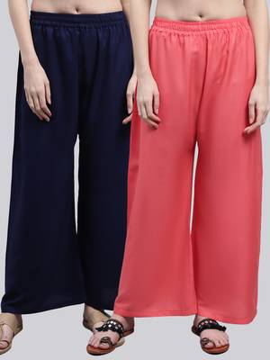 Pack of 2 Women Flared Rayon Palazzo 1