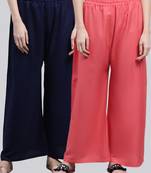 Pack of 2 Women Flared Rayon Palazzo