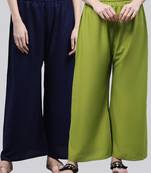 Pack of 2 Women Flared Rayon Palazzo