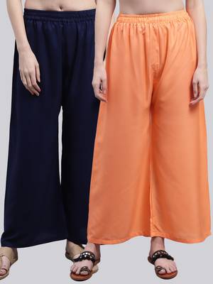 Pack of 2 Women Flared Rayon Palazzo 1