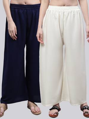 Pack of 2 Women Flared Rayon Palazzo 1