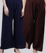 Pack of 2 Women Flared Rayon Palazzo