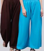 Pack of 2 Women Flared Rayon Palazzo