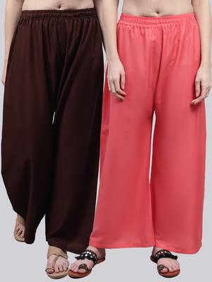 Pack of 2 Women Flared Rayon Palazzo 1