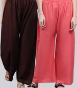 Pack of 2 Women Flared Rayon Palazzo