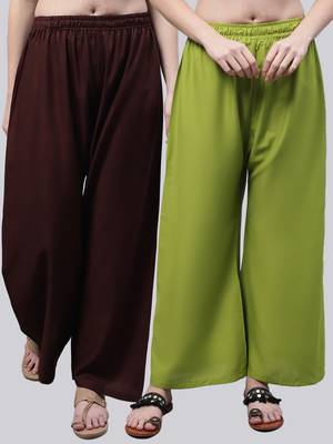 Pack of 2 Women Flared Rayon Palazzo 1