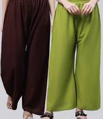 Pack of 2 Women Flared Rayon Palazzo