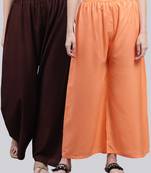 Pack of 2 Women Flared Rayon Palazzo