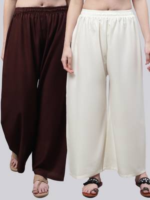 Pack of 2 Women Flared Rayon Palazzo 1