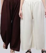 Pack of 2 Women Flared Rayon Palazzo