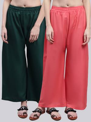 Pack of 2 Women Flared Rayon Palazzo 1