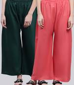Pack of 2 Women Flared Rayon Palazzo