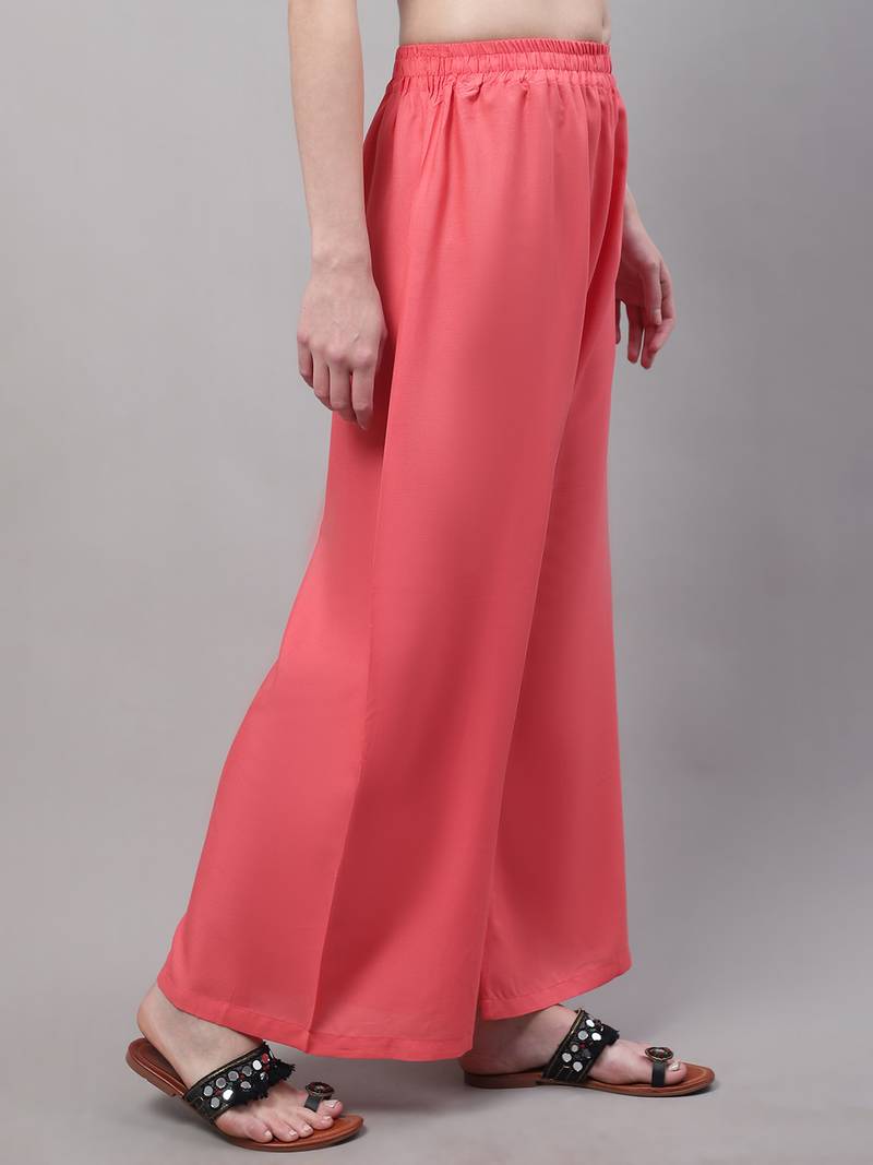 Pack of 2 Women Flared Rayon Palazzo