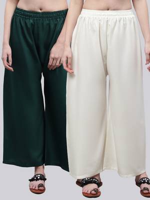 Pack of 2 Women Flared Rayon Palazzo 1