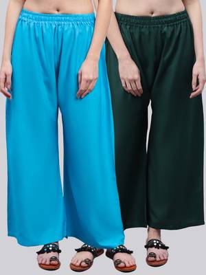 Pack of 2 Women Flared Rayon Palazzo 1