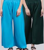 Pack of 2 Women Flared Rayon Palazzo