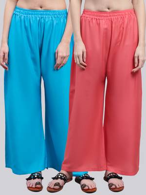 Pack of 2 Women Flared Rayon Palazzo 1