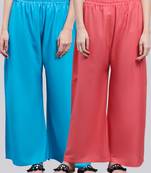 Pack of 2 Women Flared Rayon Palazzo