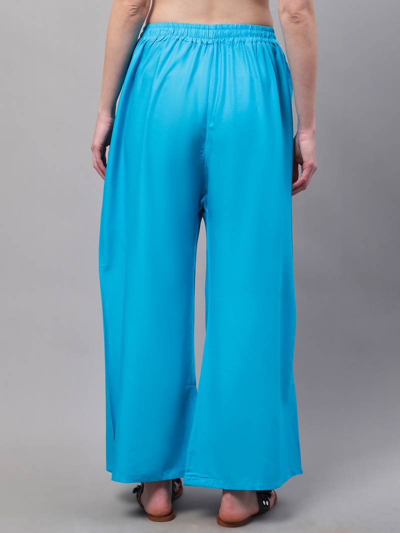 Pack of 2 Women Flared Rayon Palazzo