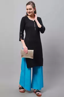Pack of 2 Women Flared Rayon Palazzo
