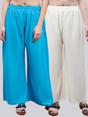 Pack of 2 Women Flared Rayon Palazzo 1