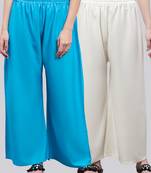 Pack of 2 Women Flared Rayon Palazzo