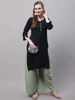 Pack of 2 Women Flared Rayon Palazzo 4