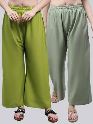 Pack of 2 Women Flared Rayon Palazzo 1