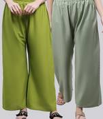 Pack of 2 Women Flared Rayon Palazzo