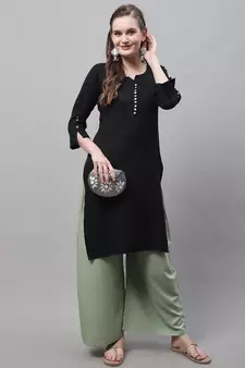 Pack of 2 Women Flared Rayon Palazzo