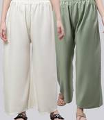 Pack of 2 Women Flared Rayon Palazzo
