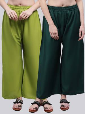Pack of 2 Women Flared Rayon Palazzo 1