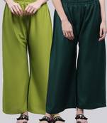 Pack of 2 Women Flared Rayon Palazzo