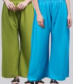 Pack of 2 Women Flared Rayon Palazzo